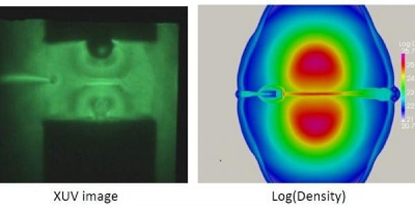 XUV image and Log (Density) image
